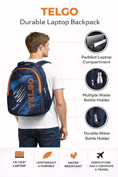Telgo Sports Design Navy Blue Casual Backpack