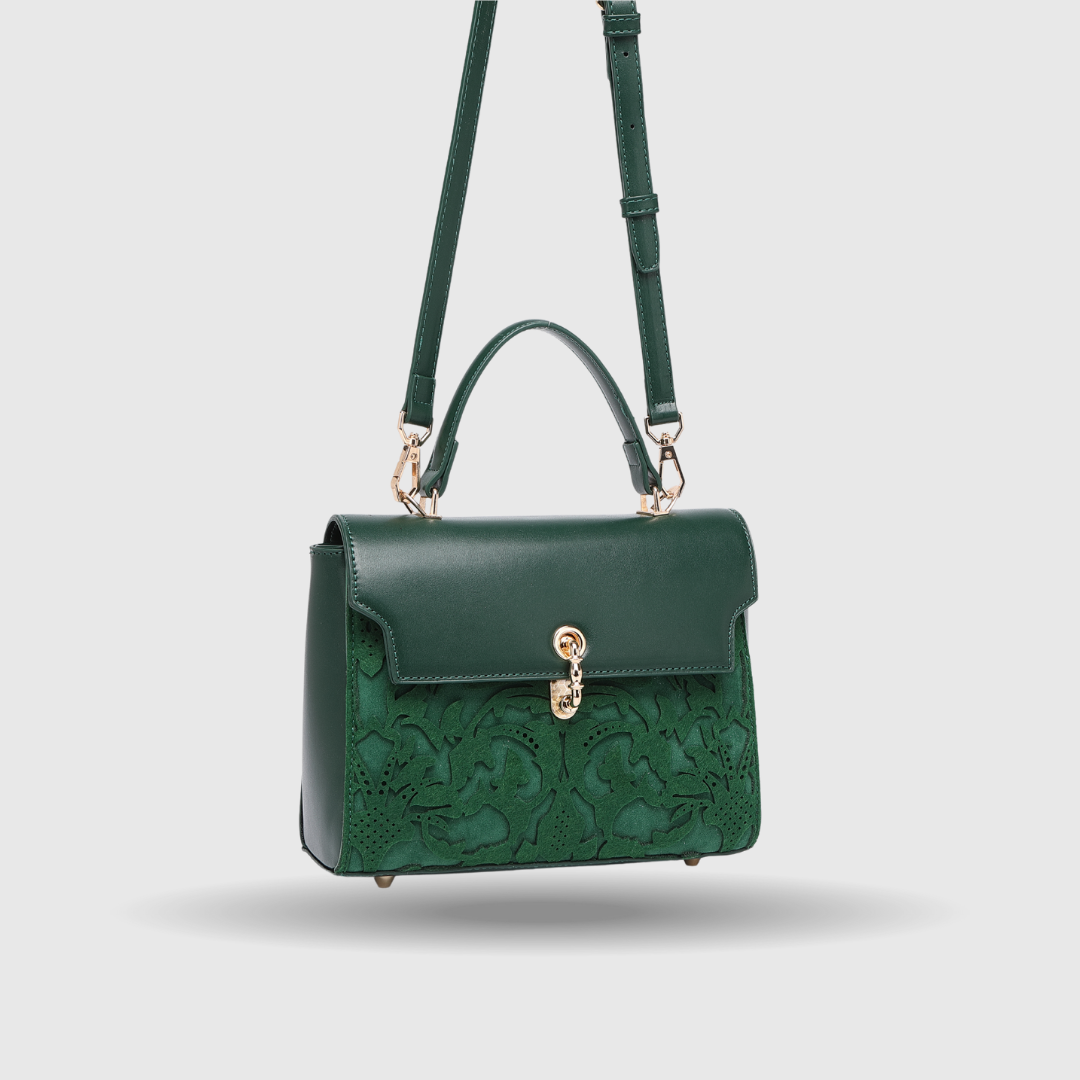 EMPORIO EMBOSSED MESSENGER Dark Green HANDBAG