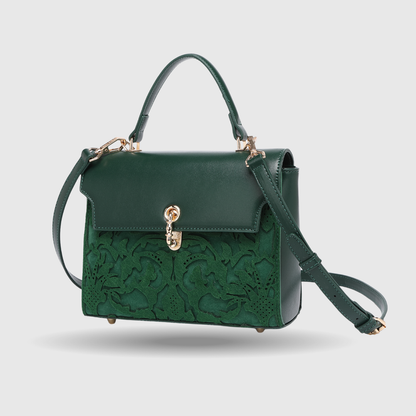 EMPORIO EMBOSSED MESSENGER Dark Green HANDBAG