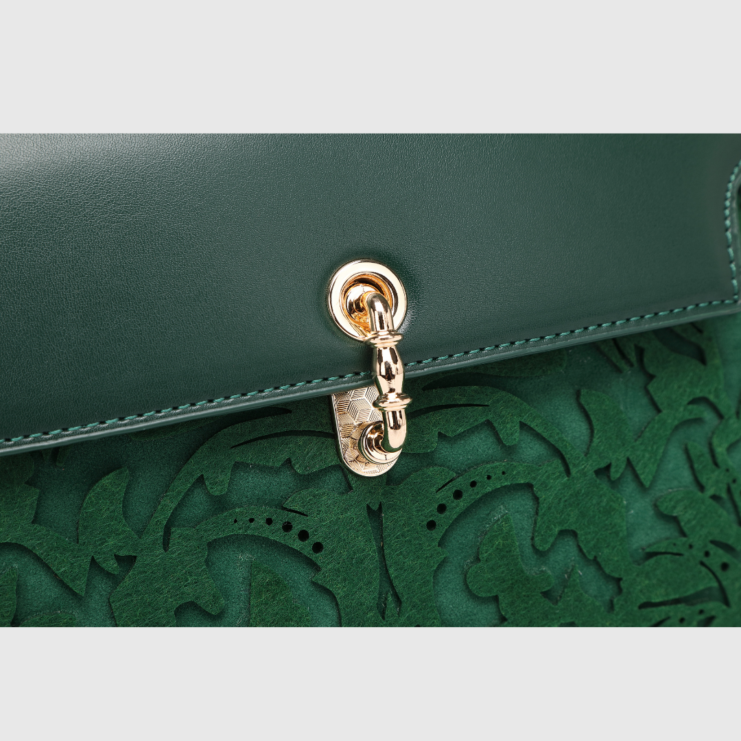 EMPORIO EMBOSSED MESSENGER Dark Green HANDBAG
