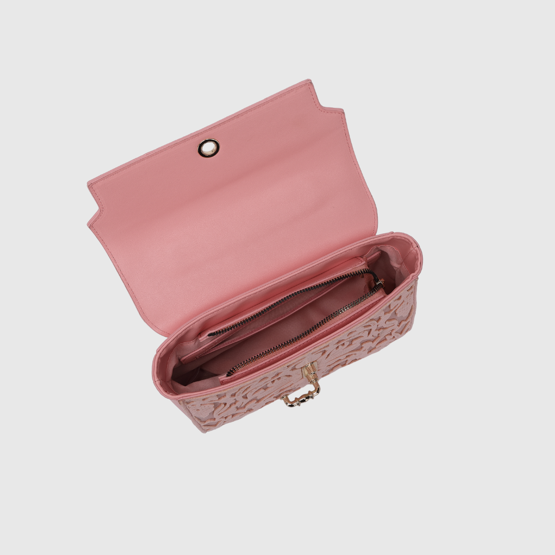 EMPORIO EMBOSSED MESSENGER Pink HANDBAG