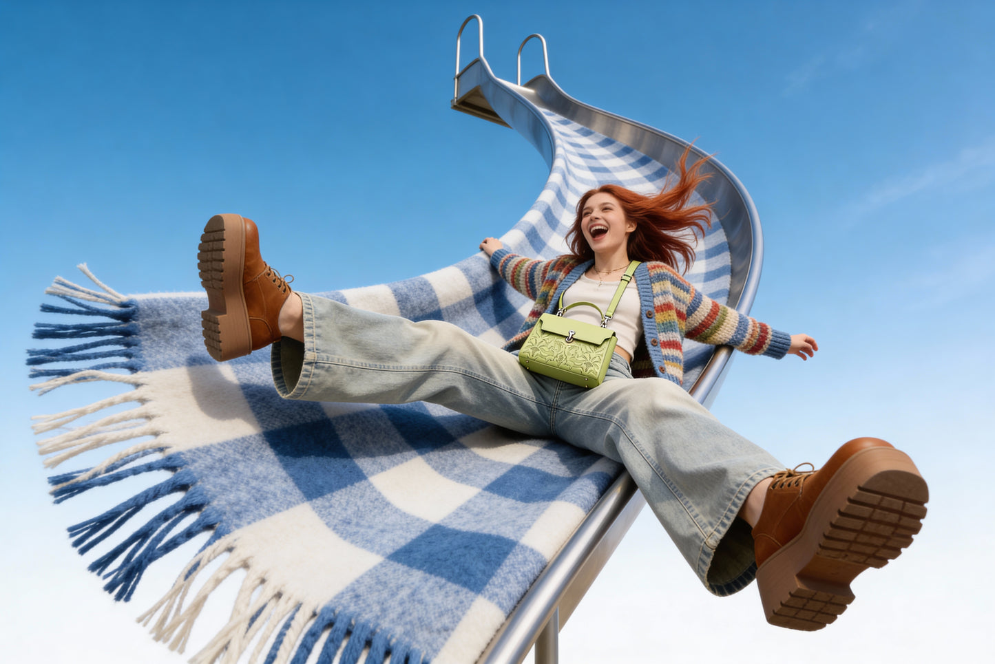 EMPORIO MESSENGER B PARROT GREEN HANDBAG